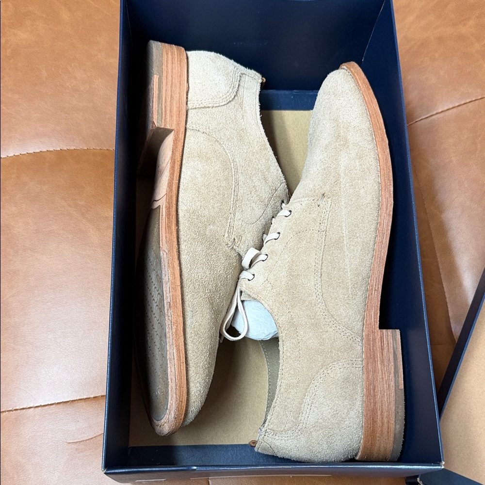 Cole Haan Tan Suede Derby Shoes
